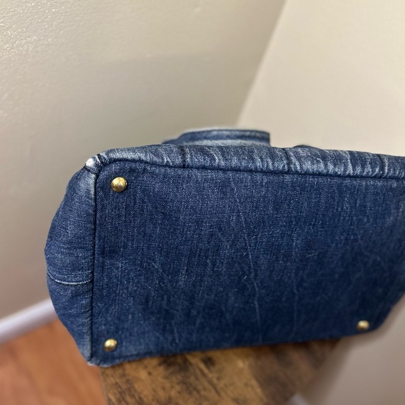 SOLD!!! 🔥 PRADA Canapa Canvas Denim Hand Bag Blue - Picture 12 of 12